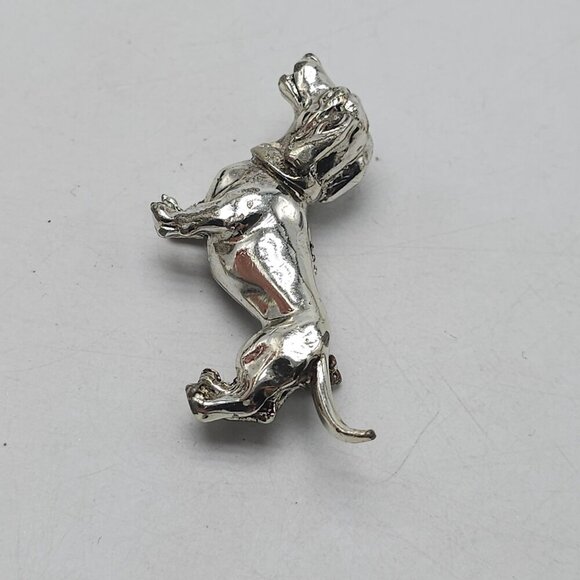 Silver Tone Dachshund Dog Pin Brooch Vintage - Picture 3 of 5